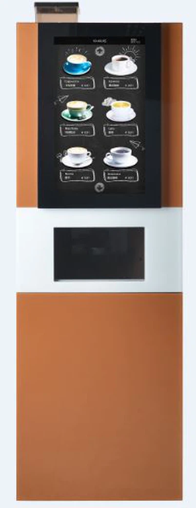 Ücretsiz ayakta Kahve Otomatı sıcak içecek otomat 22 inç dikey ekran